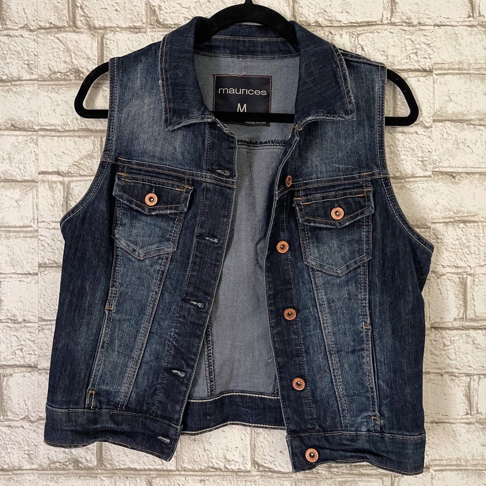 Maurices Dark Wash Denim Vest💙
